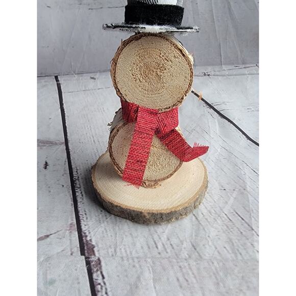 rustic wooden Slice snowman handmade winter decor Countrycore Farmhouse #2 - Picture 2 of 7
